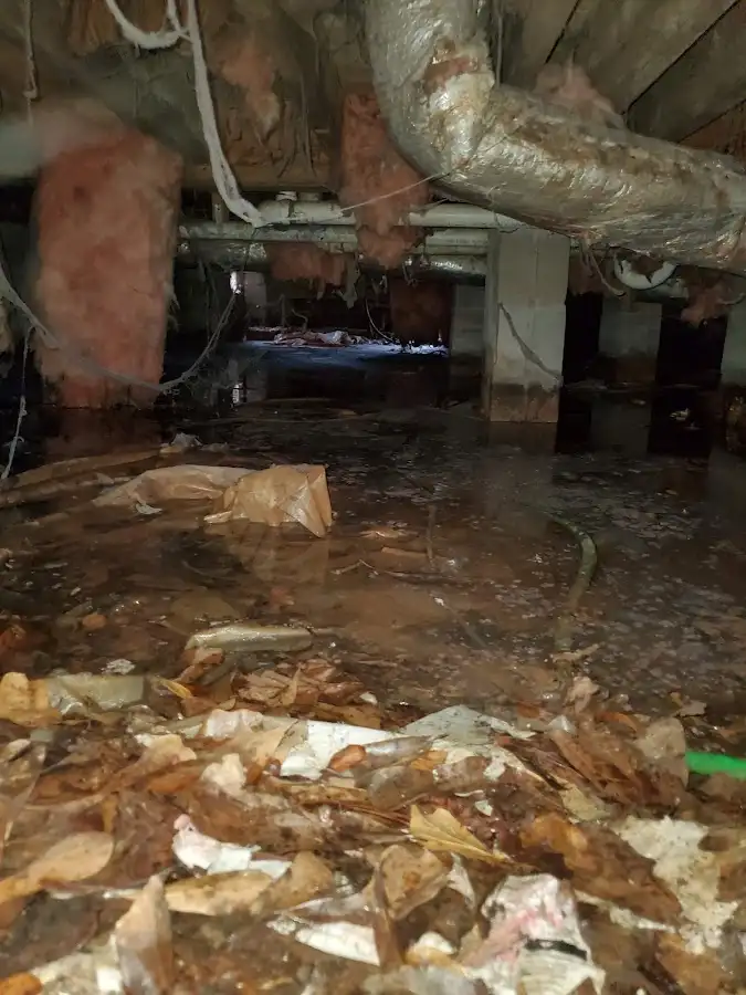 Crawl space flood assessment for Commercial Water Damage Restoration in Lexington Park